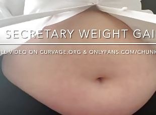 Secretary Got FAT over lockdown! Button Bursting BBW FEEDEE Roleplay!