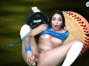 Hot Latina masturbates with dildo and rides Sybian till orgasm