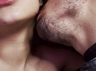Passionate Tongue Kissing with Natural Babe