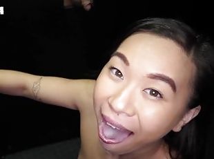 Asian, Payu dara besar, Perempuan jelita, Menghisap zakar, Peju, Zakar besar, "deepthroat", Merangkap, Payu dara, Petite