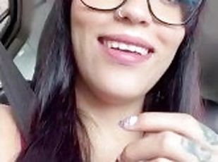 orgasme, public, amateur, jouet, latina, voiture