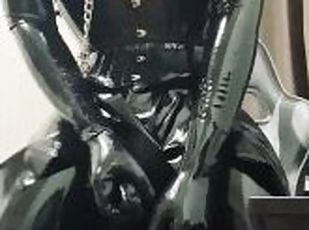 Masturbation, Bdsm, Fétiche, Latex, Bondage, Bottes, Masque, Caoutchouc