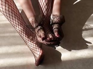 "pantyhose", Kaki, Stokings, Jaring ikan, Comel (Cute), "fetish", Solo, Kaki (Legs)