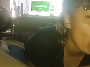 blowjob, cumshot, stor-pikk, tenåring, deepthroat, kjæreste-girlfriend, cum, petite, pikk