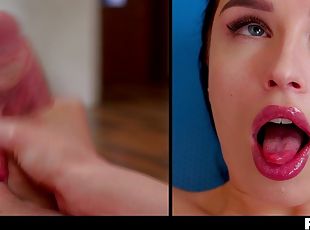 Real Life Futanari - Horny Yoga SheMale jerk off and cum on her face - PissVids