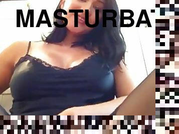 masturbacja, kamerka-internetowa, brunetka