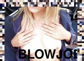 Spicy blonde with a medium ass  getting pounded in car