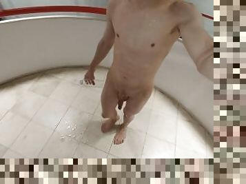 Naked piss shower in public