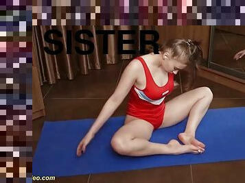 Flexible Step Sister Naked Workout