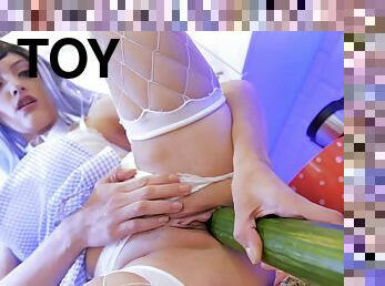 Cooking With Cucumbers - Kinky Blonde solo masturbation