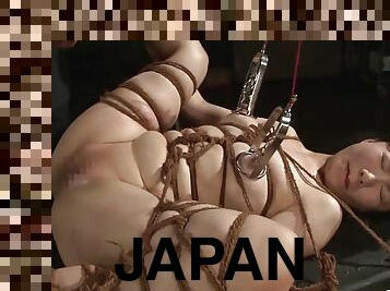 asiático, al-aire-libre, juguete, japonés, sadomasoquismo, amordazada, bondage, dominación