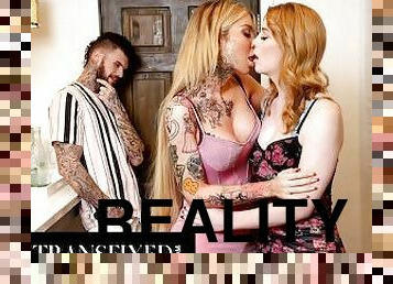 TRANSFIXED - Sexy Trans Erica Cherry & Gracie Jane Team Up To Sandwich Fuck A Hot Guy They Just Met