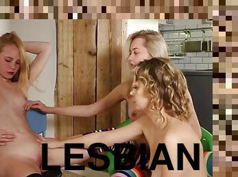 russe, lesbienne, ados, baisers, drôle, fétiche