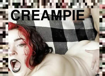 Goth Girl Gets Creampied - Blowjob