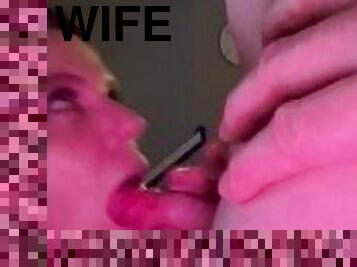 supruga, amaterski, pušenje, snimci, krempita, napaljeni, domaćica, kurac