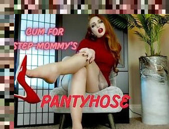 pantyhose, milfs, ibu, rambut-merah, pov, merangkap, dominasi, femdom