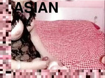 asiatique, ejaculation-sur-le-corps, jouet, ladyboy, thaï, ejaculation, horny, pute