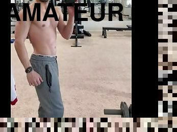 amateur, énorme-bite, gay, bout-a-bout, solo, musclé, salle-de-gym, bite