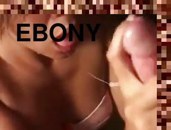 Cute ebony blowjob and swallow