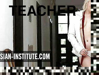 Hot blonde teen wants the teacher all for herself