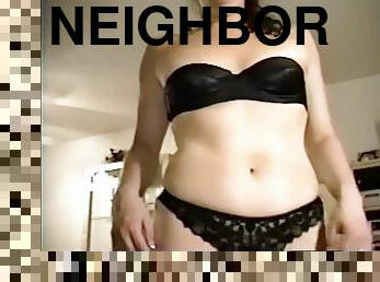 Ex carla giving me and the neighbor a lingerie show