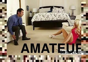 amatør, blowjob, cumshot, handjob, blond, skjult