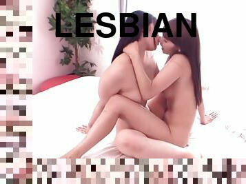 asiatique, lesbienne, japonais, bout-a-bout