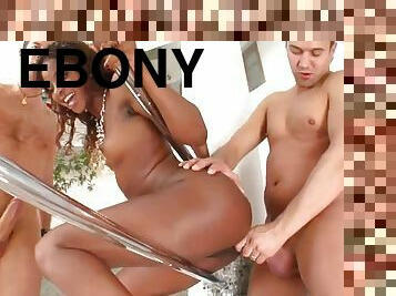 anal, babes, negra-ebony, interracial, hardcore, negra, trío, doble, penetración