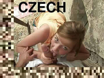 Czech naughty teen Alexis Crystal POV outdoor sex