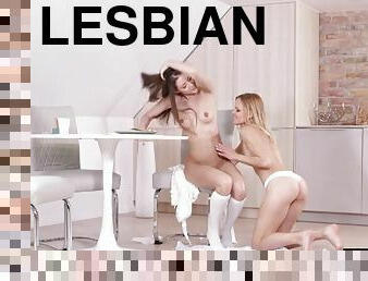 Beatiful lesbian enjoys sex with her older girlfriend