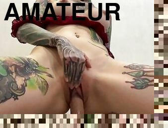 gros-nichons, clito, chatte-pussy, amateur, babes, ados, point-de-vue, ejaculation, chevauchement, tatouage