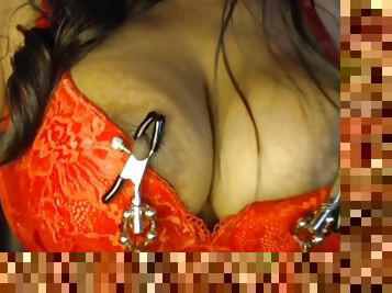 tetas-grandes, pezones, amateur, a-solas, morena