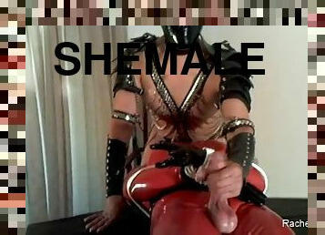 Shemale Princess in Latex: Face Fuck with Deep Throat