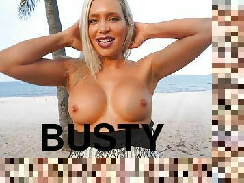 Hot busty MILF Kacey Ready To Public Flashing