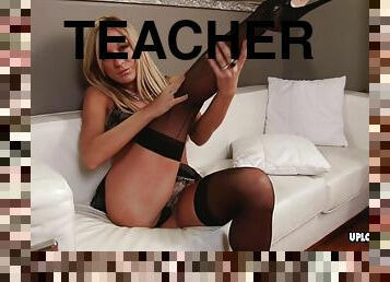 masturbacija, učitelj, amaterski, kućni-uredak, uhođenje, plavuše, prekrasne, sami, dosadni
