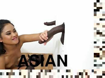 asian babe Violet Rae interracial gloryhole porn