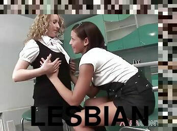 lesbienne, ados, hardcore, cuisine, baisers, incroyable