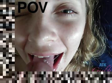 teen girls Facials Compilation - hot POV video