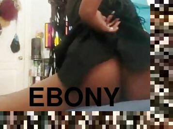 Sexy slim Ebony pillow humping