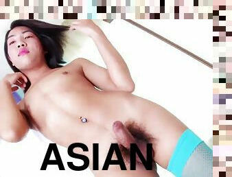 asiatique, masturbation, transsexuelle, pornstar, solo, magnifique, brunette