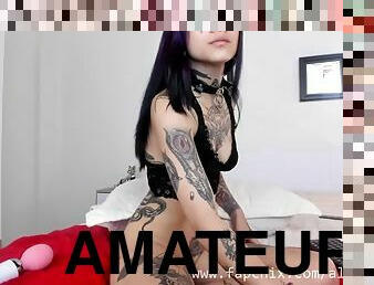 masturbation, amatör, anal, tonåring, ensam, holländsk, brunett, tatuering