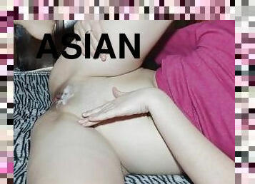 asian, kelentit, alat-kelamin-wanita, isteri, amateur, milfs, buatan-sendiri, pasangan, main-dengan-jari, merangkap