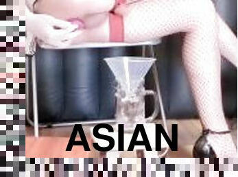 asien, dilettant, anal-sex, beule-schuss, spielzeug, allein, milch