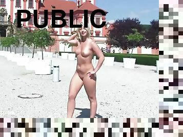 Micha Nude in Public Nudity Fetish Video