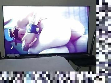 Masturbating Watching Street Fighter porn Chun Li pussy Creampied and anal 3D animation