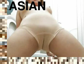 asiatique, femme-de-ménage, amateur, mature, milf, ejaculation-interne, doigtage, blonde, petite, solo