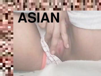 asiatique, masturbation, chatte-pussy, amateur, babes, ados, maison, thaï, solo