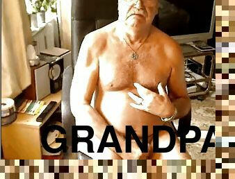 Grandpa cum on cam