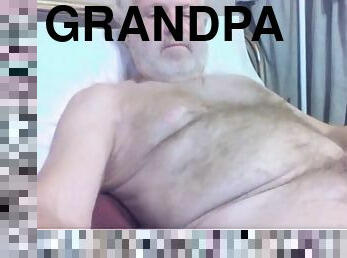 Grandpa cum on cam