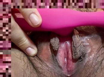 asiático, gordo, peluda, masturbação, orgasmo, cona-pussy, amador, brinquedo, japonesa, bbw